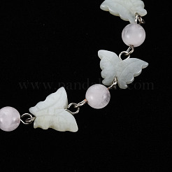 Butterfly Natural New Jade Beaded Bracelets for Girl Women&nbsp;BJEW-S145-002A