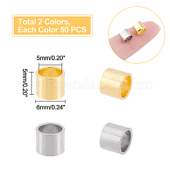 100Pcs 2 Colors 304 Stainless Steel European Beads&nbsp;STAS-DC0001-87