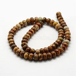 Natural Picture Jasper Bead Strands&nbsp;G-G668-09-5x8mm