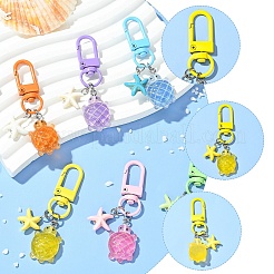 6Pcs Tortoise Luminous Resin Pendant Decorations&nbsp;HJEW-YW00192