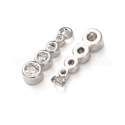 Brass Micro Pave Clear Cubic Zirconia Charms&nbsp;KK-C253-02A-P