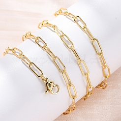 Brass Paperclip Chains Necklaces for Women&nbsp;NJEW-D302-69G
