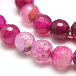 Dyed Natural Agate Faceted Round Beads Strands&nbsp;G-E267-22