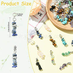 50Pcs 10 Style Natural & Synthetic Gemstone European Dangle Charms&nbsp;HJEW-CJ00093