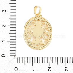 Religion Brass Micro Pave Clear Cubic Zirconia Pendants&nbsp;KK-D258-38G-04