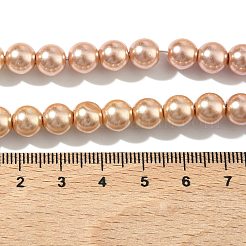 Baking Paint Pearlized Glass Pearl Round Bead Strands&nbsp;HY-XCP0001-30