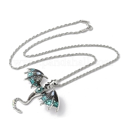 Alloy Enamel Dragon Pendant Necklaces&nbsp;NJEW-V005-01AS-01