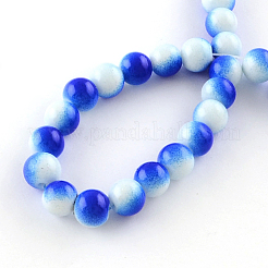 Two-Color Baking Paint Glass Bead Strands&nbsp;DGLA-R050-8mm-31