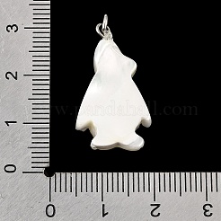Natural White Shell & Crystal Rhinestone Pendants&nbsp;SH-CBAC52B-01F