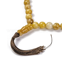 Natural Yellow Jade Beads Stretch Bracelets&nbsp;BJEW-A025-01J