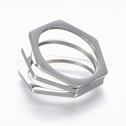 Tarnish Resistant 304 Stainless Steel Wide Band Finger Rings&nbsp;RJEW-E153-02P
