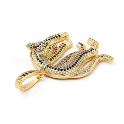 Rack Plating Brass Micro Pave Cubic Zirconia Pendants&nbsp;ZIRC-F129-35A-G