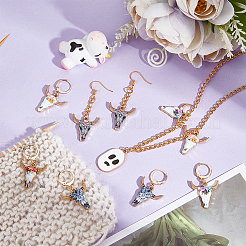 Alloy Enamel Ox-Head Pendant Locking Stitch Markers&nbsp;HJEW-AB00056