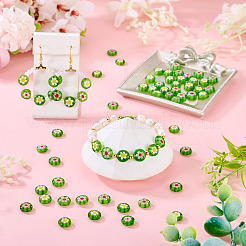 50Pcs 2 Colors Handmade Millefiori Lampwork Beads&nbsp;LAMP-TADJ0001-03D