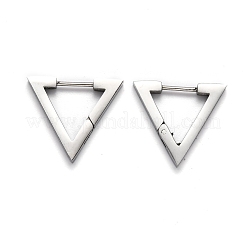Tarnish Resistant 304 Stainless Steel Triangle Huggie Hoop Earrings&nbsp;STAS-H156-02A-P