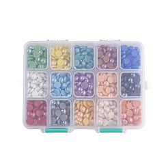 15 Colors Pearlized Plated Handmade Porcelain Cabochons&nbsp;PORC-JP0001-01-B