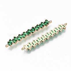 Brass Micro Pave Cubic Zirconia Links Connectors&nbsp;KK-S359-075C-RS