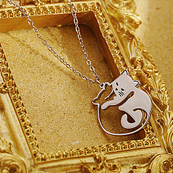 Non-Tarnish 304 Stainless Steel Pendant Necklaces&nbsp;ZE1785-2