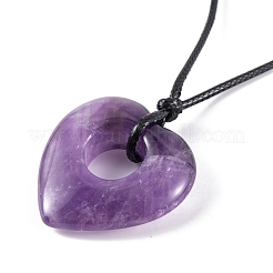 Natural Amethyst Pendant Necklaces&nbsp;NJEW-K268-01B
