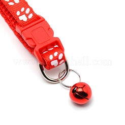 Footprints Pattern Adjustable Polyester Dog/Cat Collar&nbsp;AJEW-WH0023-34A