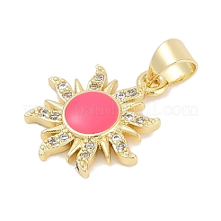 Brass Micro Pave Cubic Zirconia Pendants&nbsp;KK-Q028-29G-03