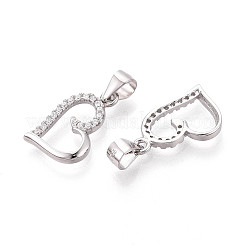 925 Sterling Silver Micro Pave Clear Cubic Zirconia Pendants&nbsp;STER-T008-82P