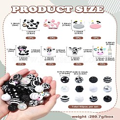 Cow Themed Silicone and  Acrylic and Resin Beads Sets&nbsp;DIY-CJ0002-44