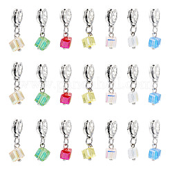 105Pcs 7 Colors Electroplate Transparent Glass Charms&nbsp;PALLOY-TAC0231