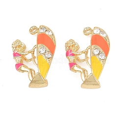 Alloy Enamel Rhinestone Pendants&nbsp;FIND-B062-10G