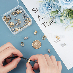 40Pcs 2 Colors 201 Stainless Steel Slide Charms/Slider Beads&nbsp;STAS-UN0053-90