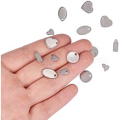 304 Stainless Steel Stamping Blank Tag Pendants Sets&nbsp;STAS-PH0007-01