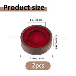 Round Wood Commemorative Coin Storage Plate&nbsp;AJEW-WH0886-21A