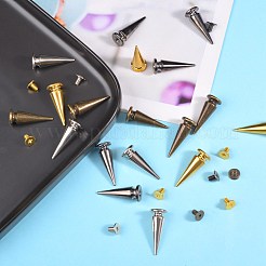 40Ssets 4 Colors Alloy Spikes Screwback Studs&nbsp;PALLOY-SZ0001-24