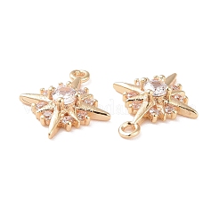 Brass Micro Pave Clear Cubic Zirconia Charms&nbsp;X-KK-G418-09G