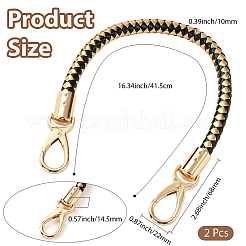 CutHollow 2Pcs Braided Round PU Leather Bag Straps Bag Handles&nbsp;FIND-CL0001-02C