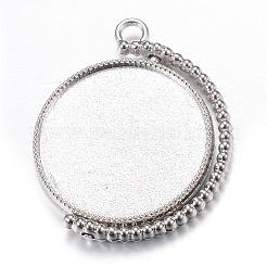 Rotatable Tibetan Style Alloy Pendant Cabochon Settings&nbsp;PALLOY-S087-012P