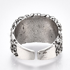 Alloy Glass Cuff Finger Rings&nbsp;RJEW-T006-01A