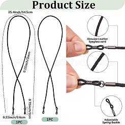 2Pcs 2 Colors Cowhide Neck Strap for Eyeglasses&nbsp;AJEW-CL0004-78
