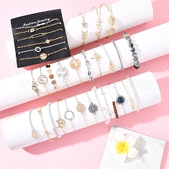 8Sets 8 Styles Iron Alloy Link Bracelets Set for Women&nbsp;BJEW-FS0001-10