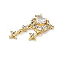 Brass  Micro Pave Clear Cubic Zirconia Pendants&nbsp;CU-CBA5C42-09G