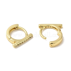Rack Plating Brass Micro Pave Clear Cubic Zirconia Huggie Hoop Earrings for Women&nbsp;EJEW-C097-13G-02