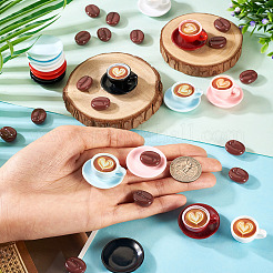 13 Styles Mini Coffee Bean & Coffee Cup Resin Display Decorations&nbsp;DJEW-TA0001-20