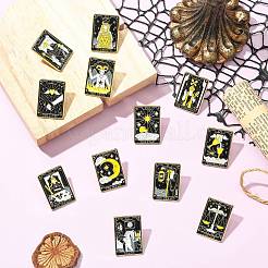 12Pcs Tarot Card Enamel Pins&nbsp;JEWB-CJZ0001-01G