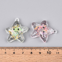 Transparent Acrylic and Gold Foil Pendants&nbsp;TACR-T028-67