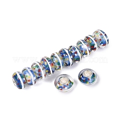 Handmade Lampwork & Brass Core European Beads&nbsp;LAMP-N044-09S-01