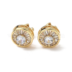 Brass Micro Pave Clear Cubic Zirconia Clip-on Earrings&nbsp;EJEW-A132-02A-G