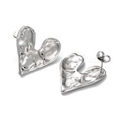 Non-Tarnish 304 Stainless Steel Heart Ear Studs for Women&nbsp;EJEW-P234-17P