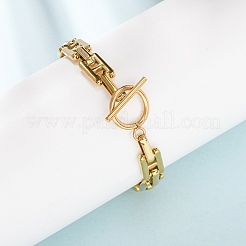 304 Stainless Steel H Link Chain Bracelets with OT Clasps&nbsp;SA-CBAC0E7-01G