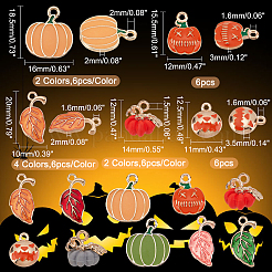 Autumn Theme 60Pcs 10 Style Alloy Enamel Pendants&nbsp;ENAM-PH0001-90