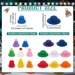 32Pcs 16 Styles Mini Knitting Wool Yarn Hats&nbsp;AJEW-NB0006-28